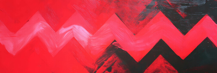 Vibrant red zigzag patterns showcasing bold design and modern art elements