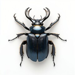 Fototapeta premium Stunning Metallic Blue Beetle Macro Photography Insect Closeup Detailed Entomology