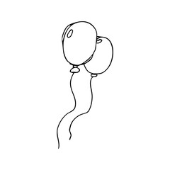 party balloon decoration hand drawing