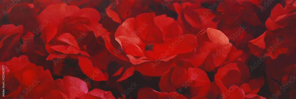 Poster vibrant red petals create a striking floral display perfect for enhancing any environment