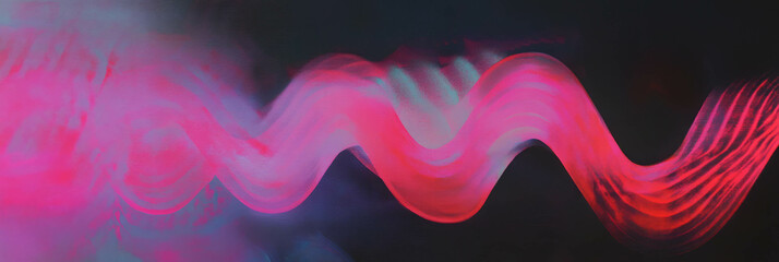 Crimson zigzags create a dynamic visual display with an abstract style influencing perception