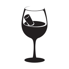 Glass silhouette icon vector art design.