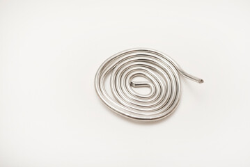 A skein of solder for soldering electronics. Tin-lead solder.