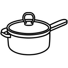 Saucepan line art vector