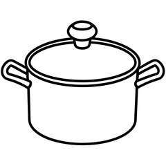 Saucepan line art vector
