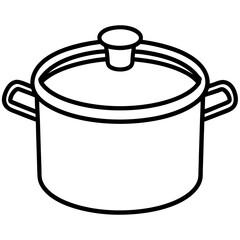 Saucepan line art vector