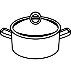 Saucepan line art vector