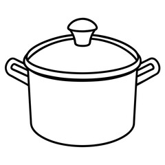 Saucepan line art vector
