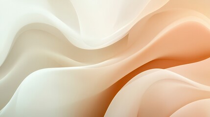 Obraz premium Abstract Beige and Orange Swirling Fabric Waves