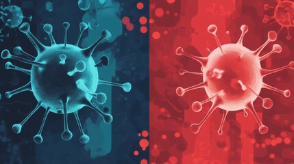 Future disease prevention technologies flat design top view innovation in medicine theme animation Split-complementary color scheme.