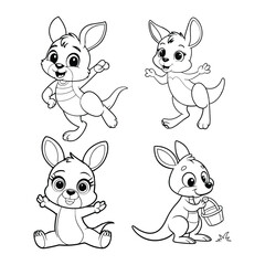 Fototapeta premium Kangaroo line art