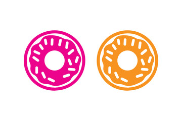 donut icon vector silhouette isolated in white background