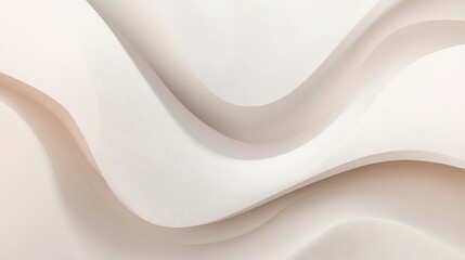 Abstract smooth beige white paper waves forming a soft delicate background with gradient colors