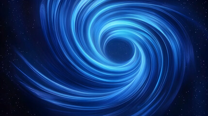 Swirling vortex of blue light in dark space background. Use for science, abstract concepts, or modern design projects