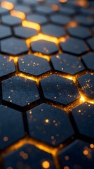 A barely perceptible hexagonal structure fading into nothingness.