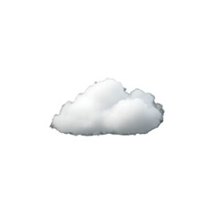 Single white cloud isolated on a transparent background