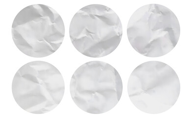 Naklejka premium Blank Crumpled Paper Sticker Round Shape Texture For PSD Mockup Template 