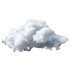 Single white cloud isolated on a transparent background