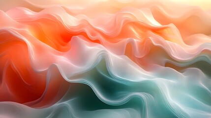 Fototapeta premium A barely visible transition of soft peach tones flowing into muted mint green.