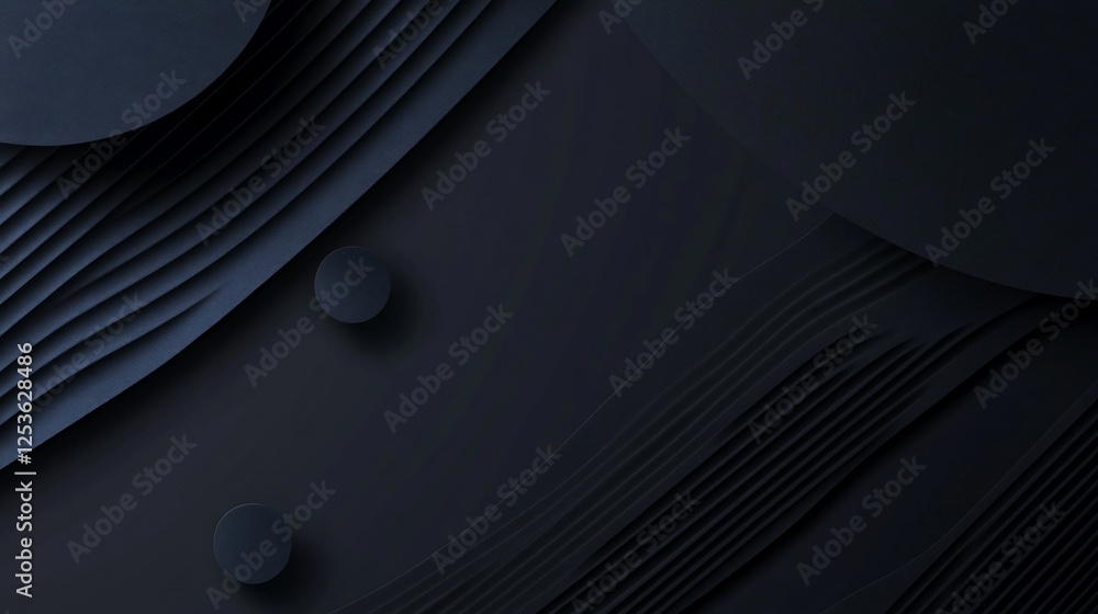 Poster abstract dark blue background with circles and wave patterns for modern design ideas