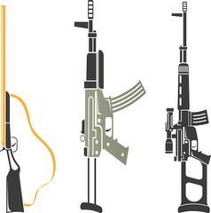 AR-15 Assault Rifle Vector Icon