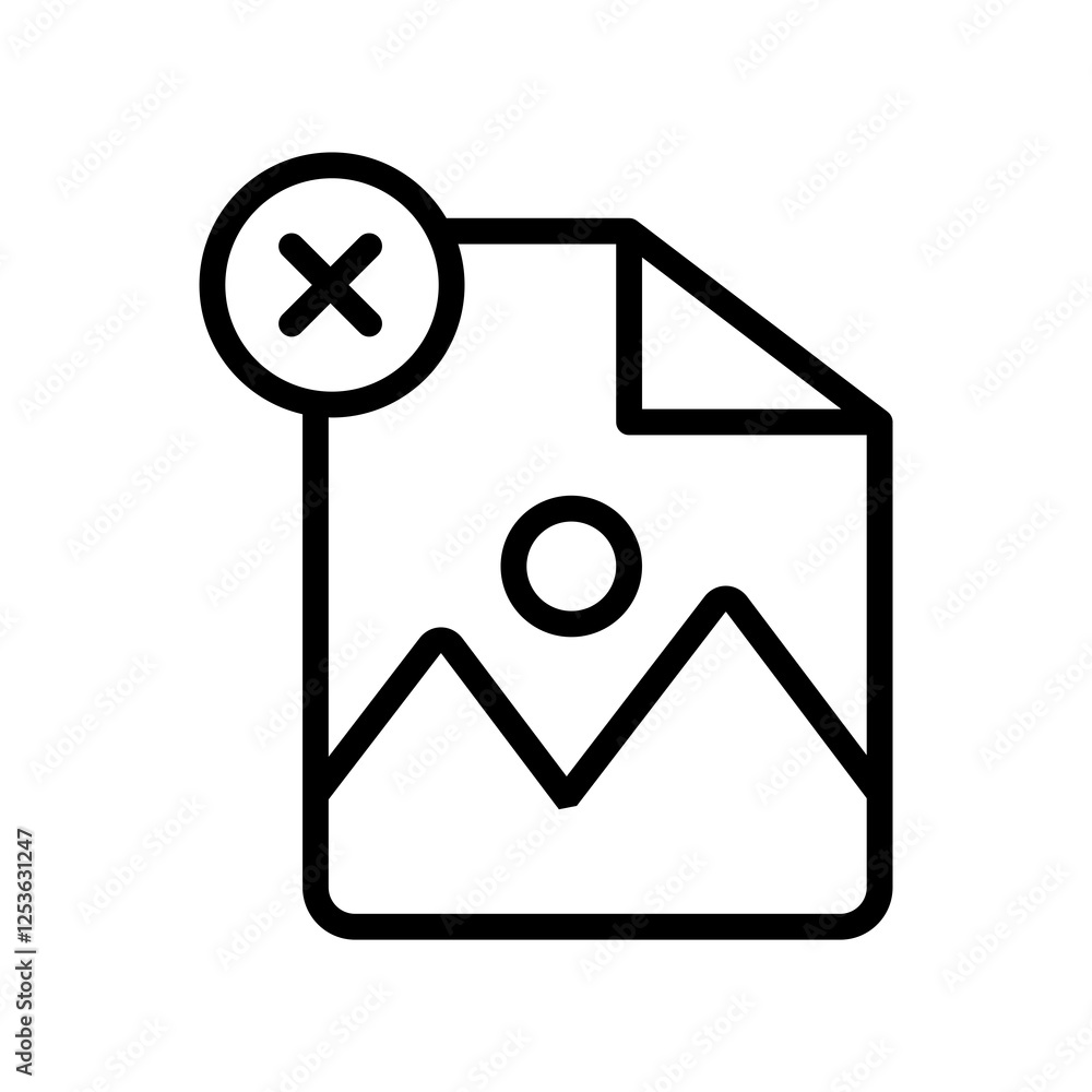 Poster file image remove vector icon