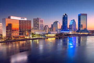 Jacksonville, Florida, USA. Cityscape image of Jacksonville, Florida with reflection of the city...