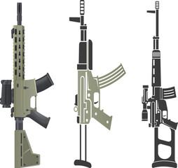 Black Rifle Outline Vector Clipart