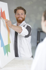 student and teacher revising colours and techniques