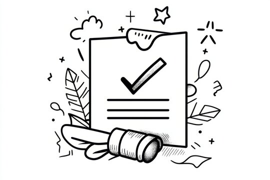 A simple, clean icon of a certificate with a checkmark, symbolizing course completion