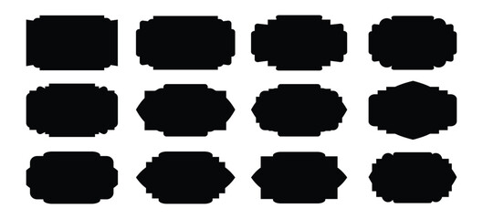 Set of luxury vintage frames, Black collection of retro labels, badges and banners vector decorative elements. vector illustration.