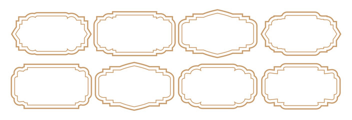 Set of golden luxury vintage frames, Vintage frames set isolated on white background. Decorative frame. Vector illustration.