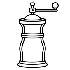 Sleek Pepper Mill Outline Vector Design