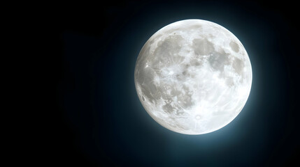 Obraz premium Full moon night sky celestial body, dark background, space exploration