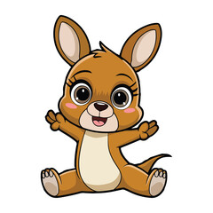  Cute baby Kangaroo with  white background