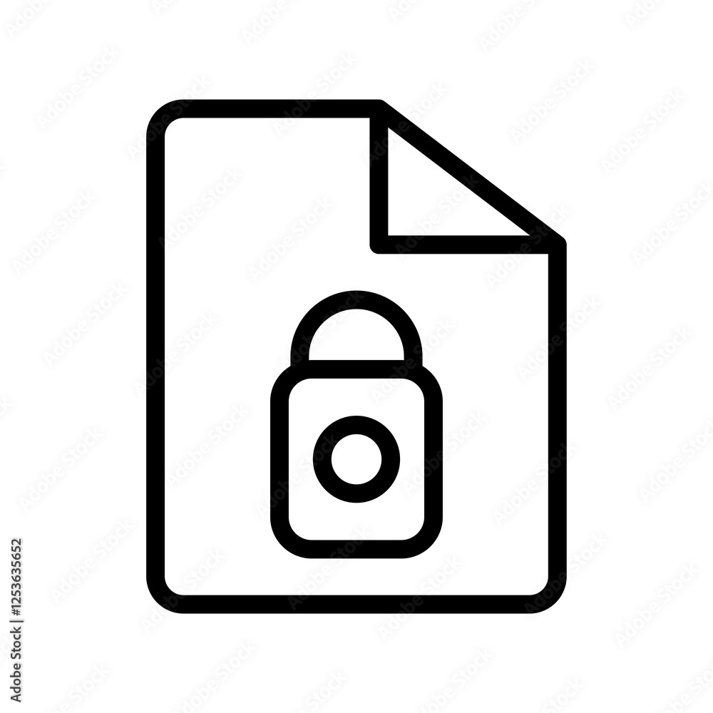 Poster file lock vector icon