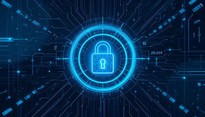 data security visualization with keypad lock icon