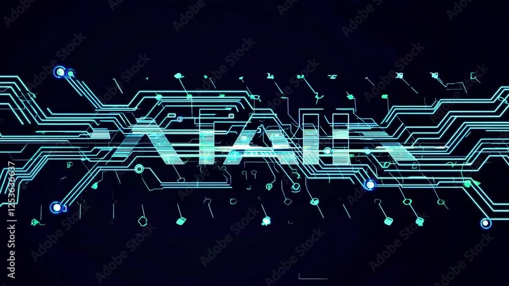 Poster digital matrix background with green code effect on black canvas