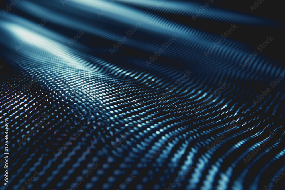 Poster close up of blue and black abstract background with smooth gradient texture and depth details