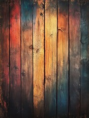 Obraz premium Colorful wooden texture with warm hues and rich tones