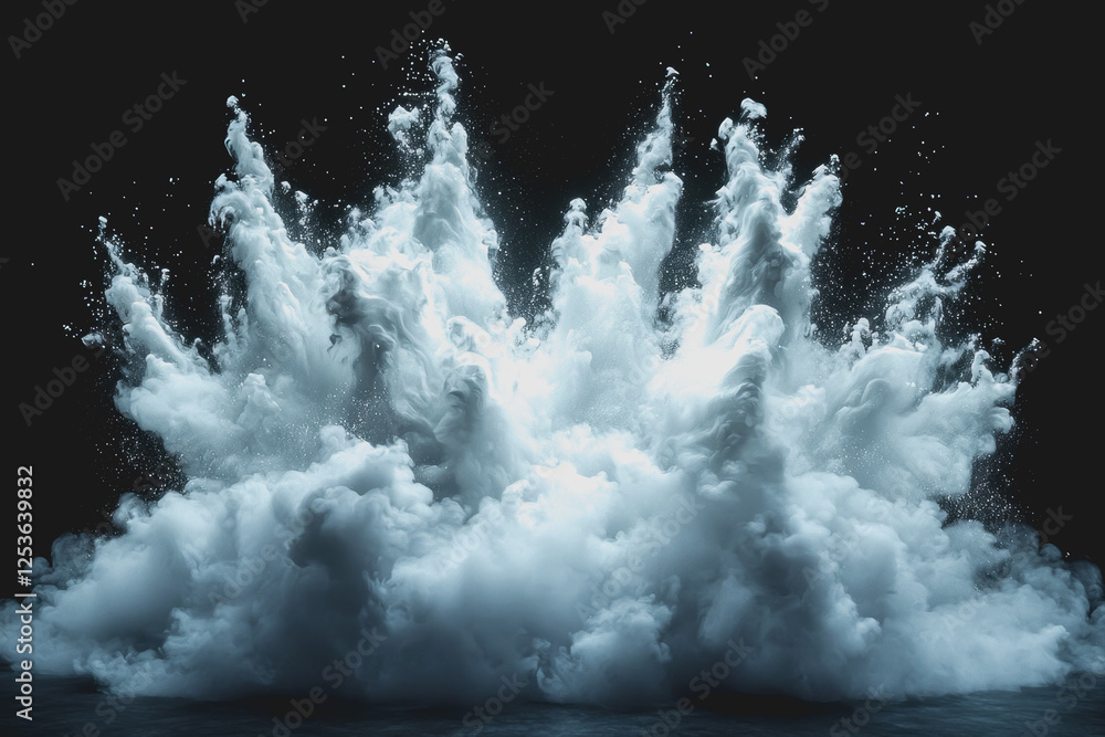 Aufkleber splash of milk on a black background creating dynamic liquid motion and texture