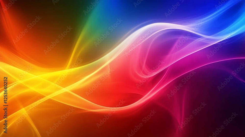 Poster vibrant abstract wave background with smooth gradients and flowing light
