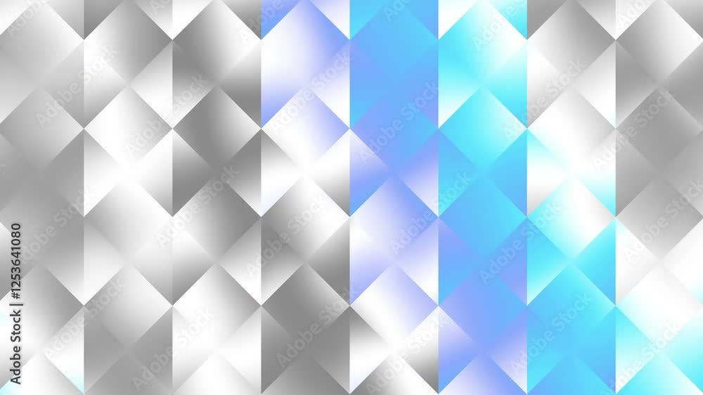 Poster Animated mosaic gradient, seamless loop background. 4k loop abstract tile mosaic background