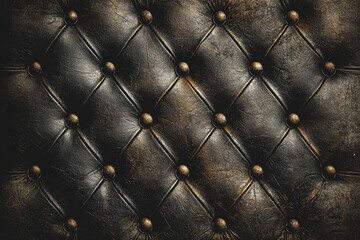 Fototapeta premium Black leather texture featuring golden intricate designs and patterns for backgrounds and textile use