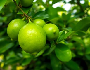 Limes Hanging From a Branch