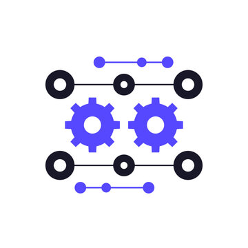 streamline process or parallel production icon on white