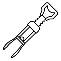 Wine Opener Icon in Vector Line Style