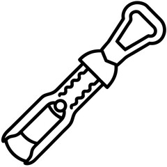 Wine Opener Icon in Vector Line Style