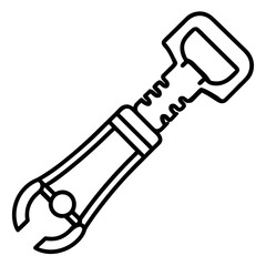 Wine Opener Icon in Vector Line Style
