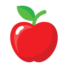 Vibrant red apple illustration for healthy living